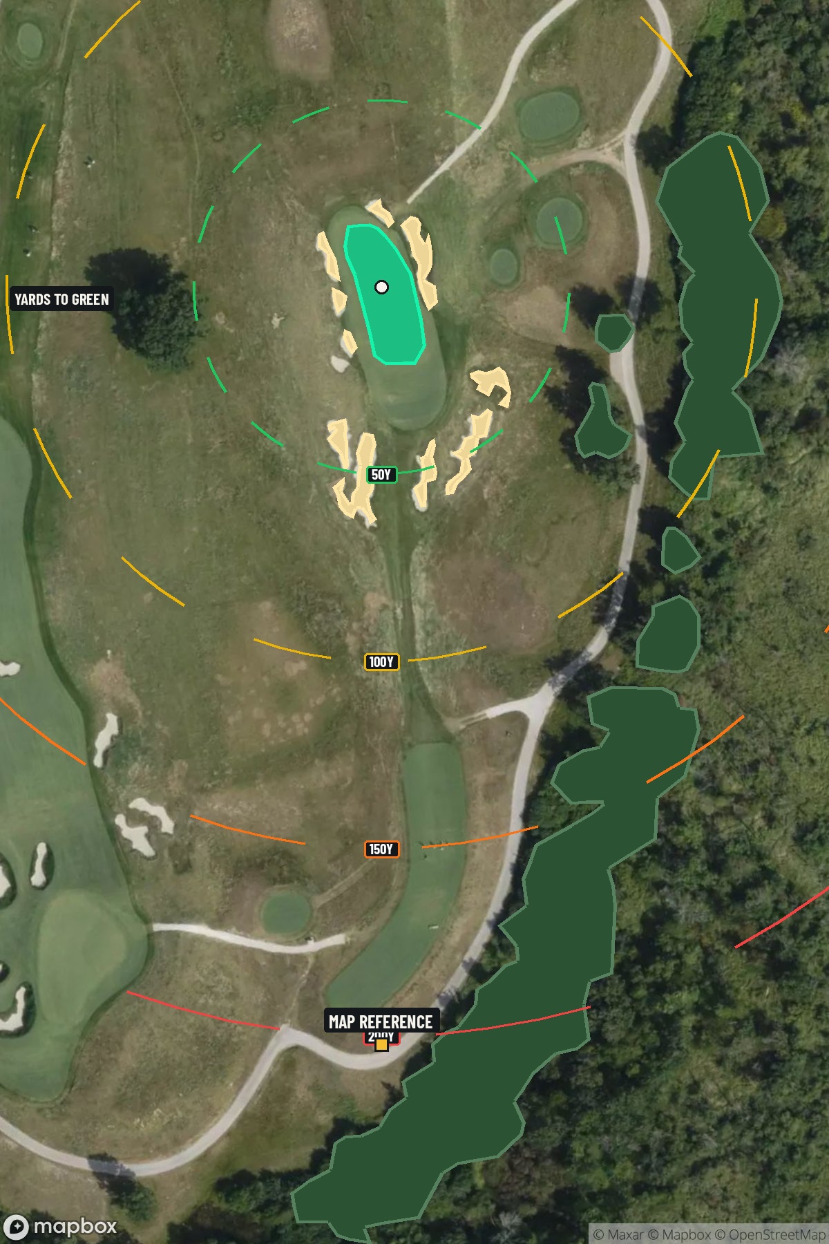 Hole 16 aerial at Erin Hills Golf Course