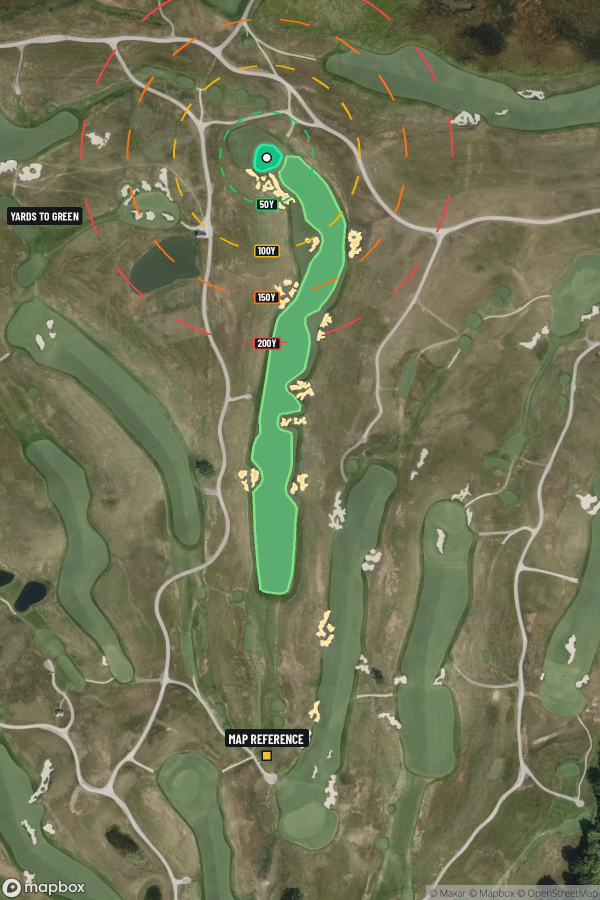 Hole 18 aerial at Erin Hills Golf Course