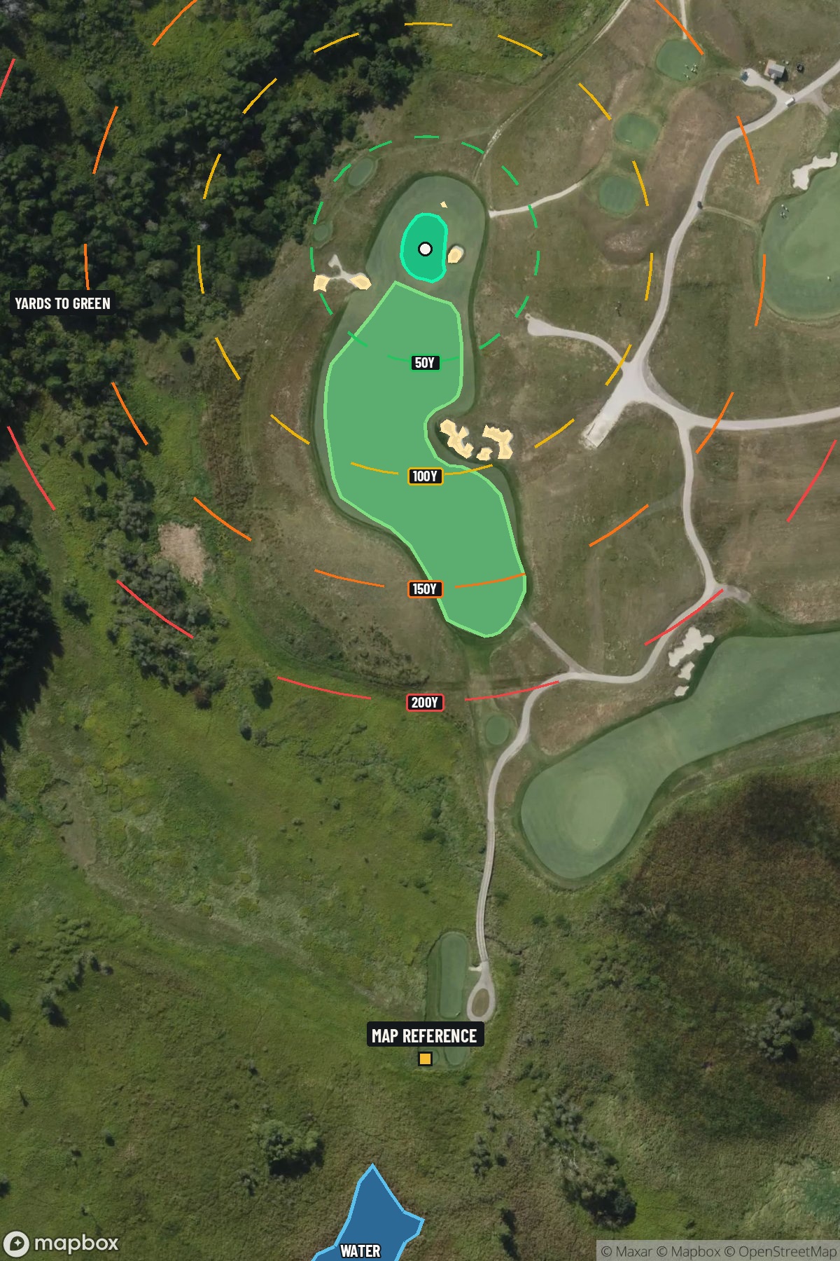 Hole 2 aerial at Erin Hills Golf Course