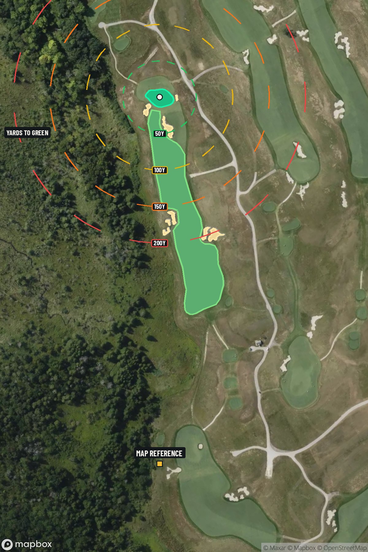 Hole 3 aerial at Erin Hills Golf Course