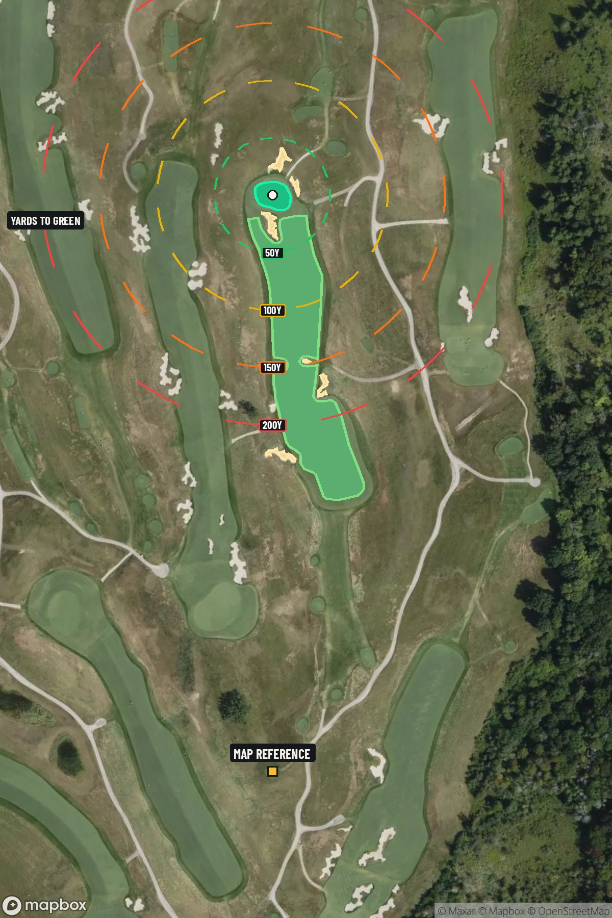 Hole 5 aerial at Erin Hills Golf Course
