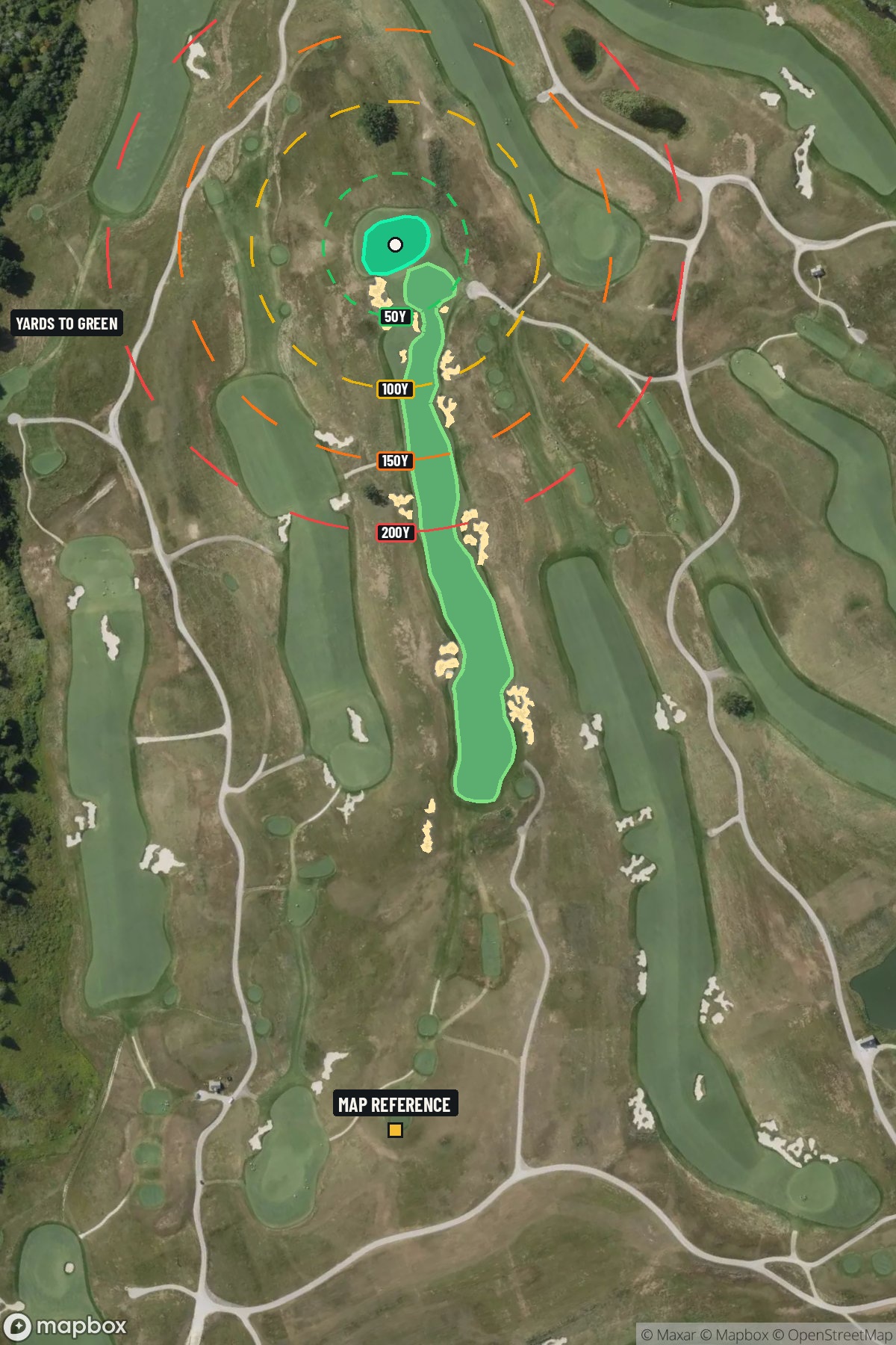 Hole 7 aerial at Erin Hills Golf Course