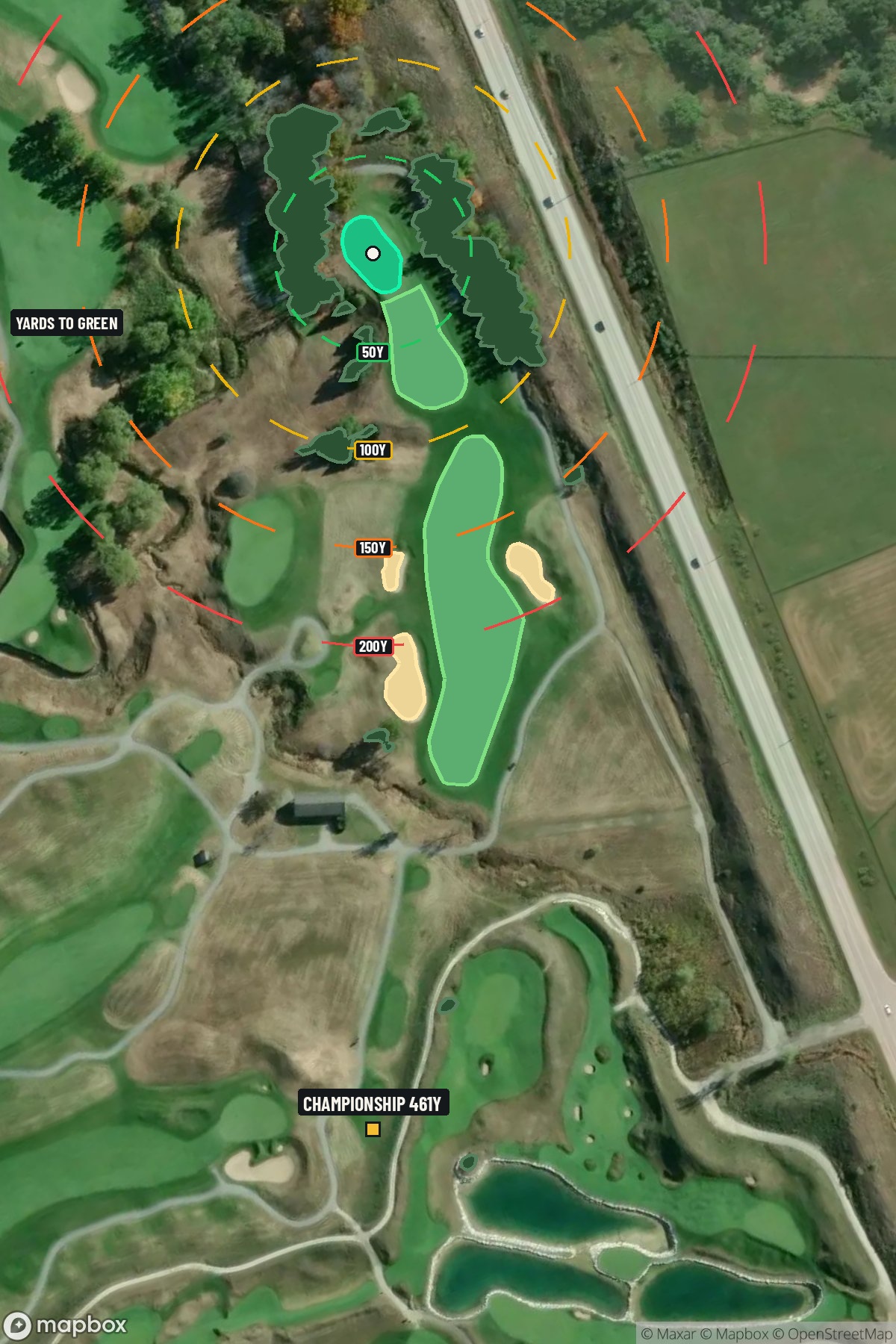 Hole 12 aerial at Blackwolf Run Golf Course