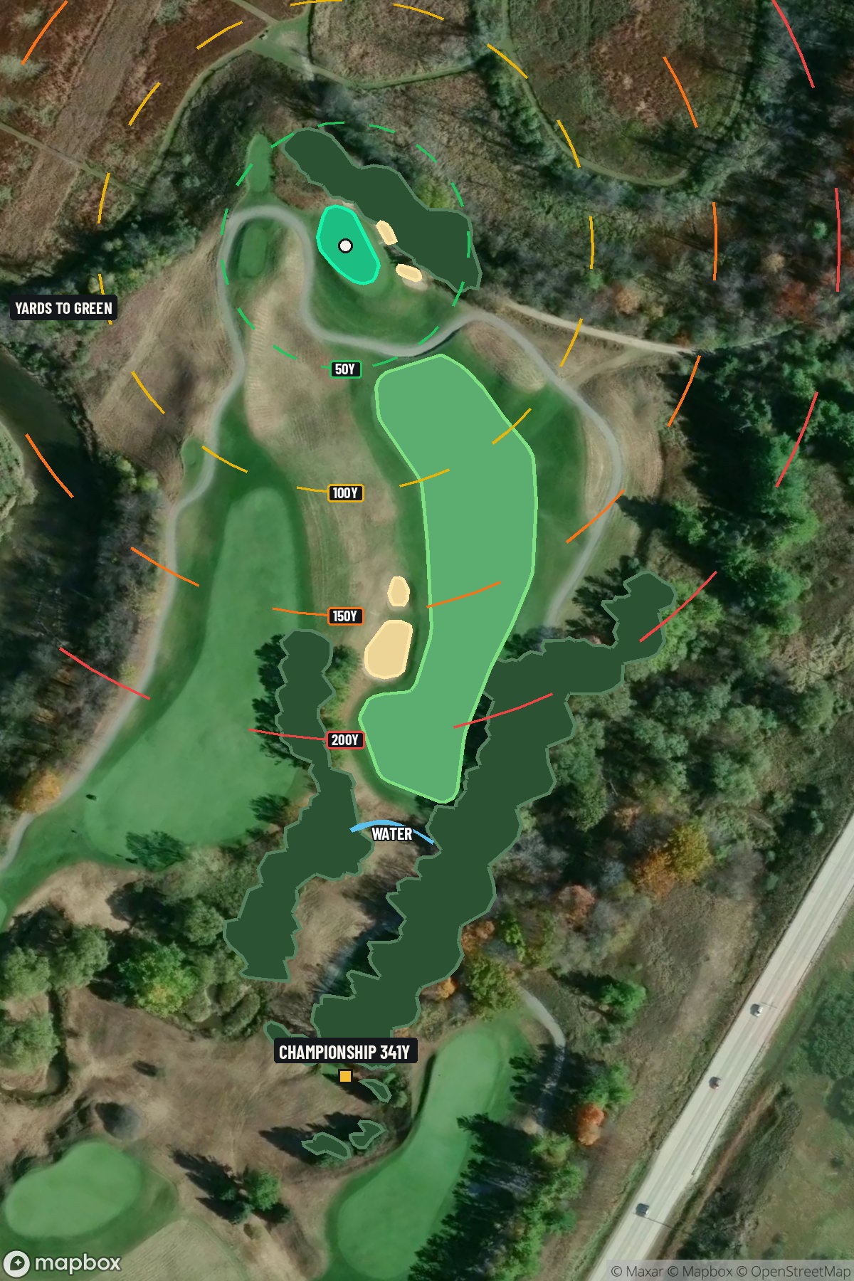 Hole 13 aerial at Blackwolf Run Golf Course