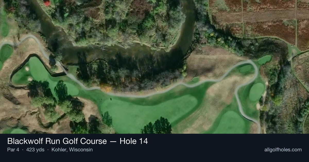 Hole 14 aerial at Blackwolf Run Golf Course