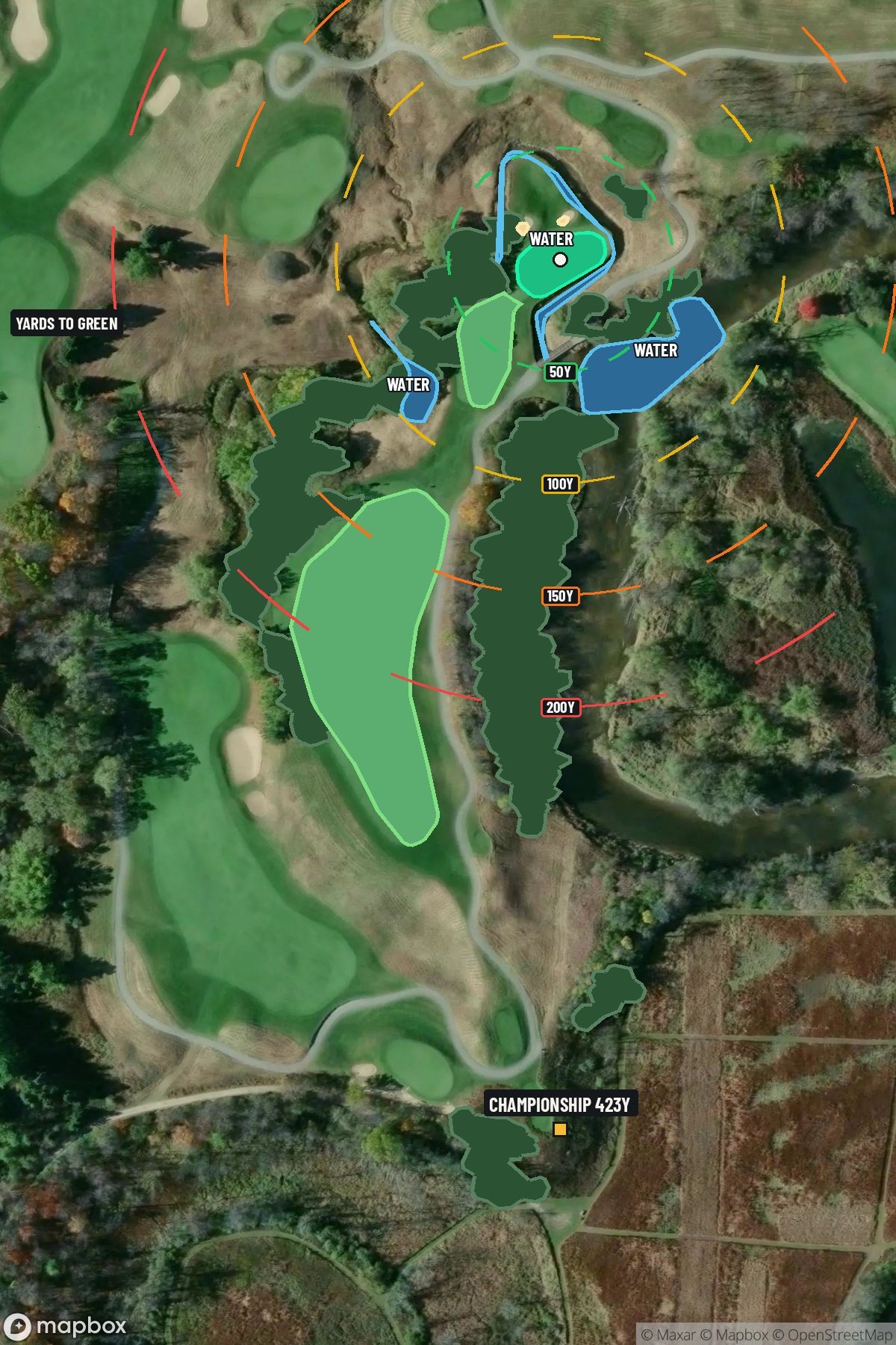Hole 14 aerial at Blackwolf Run Golf Course