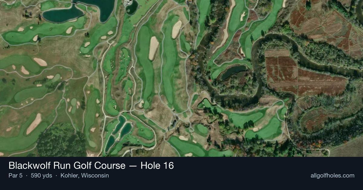 Hole 16 aerial at Blackwolf Run Golf Course