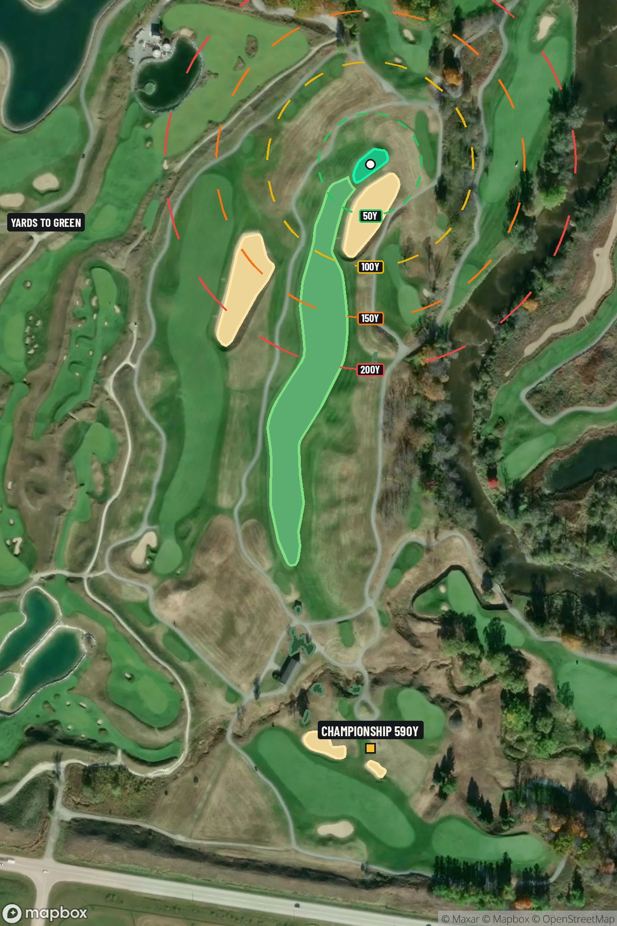 Hole 16 aerial at Blackwolf Run Golf Course