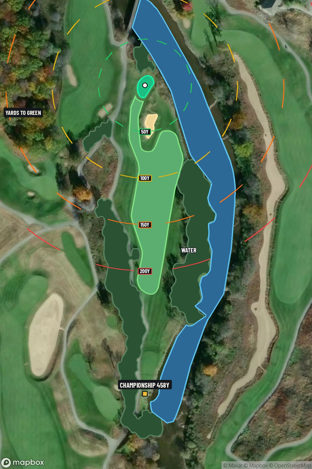 Hole 18 aerial at Blackwolf Run Golf Course