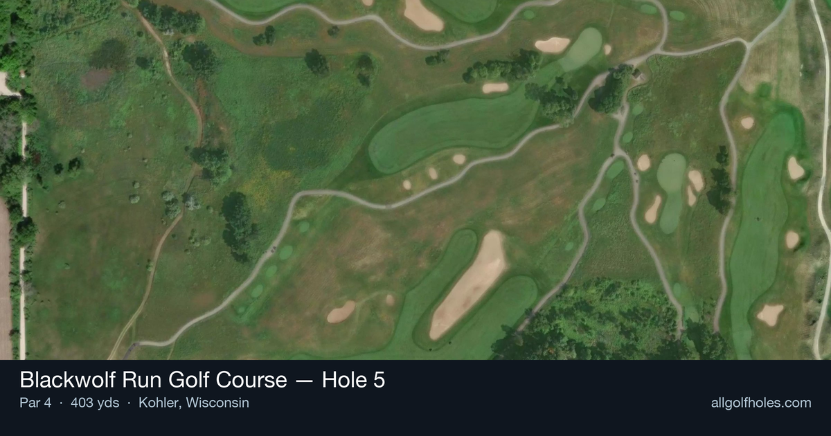 Hole 5 aerial at Blackwolf Run Golf Course