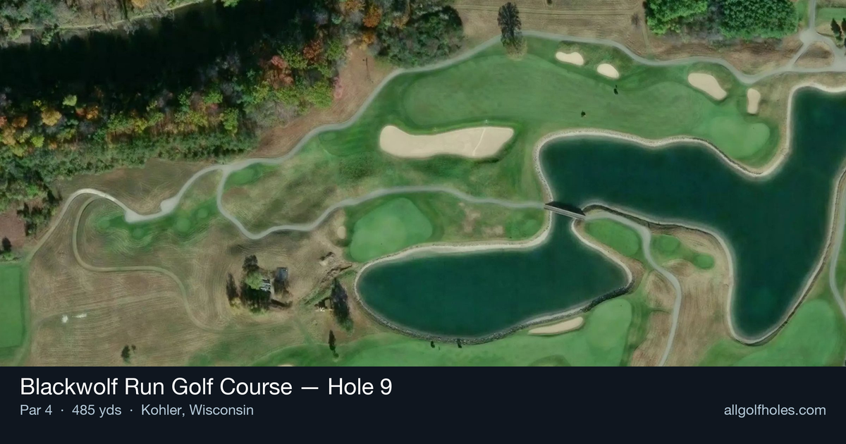 Hole 9 aerial at Blackwolf Run Golf Course