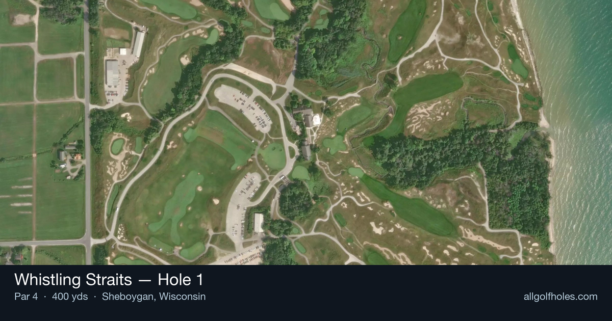 Hole 1 aerial at Whistling Straits