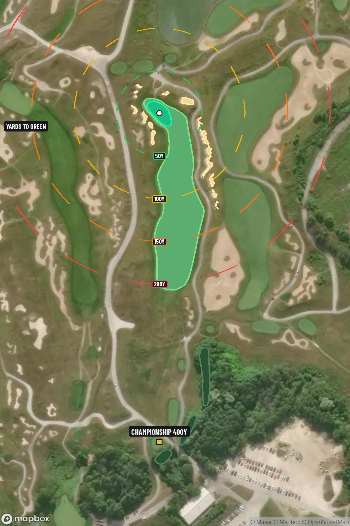 Hole 1 aerial at Whistling Straits
