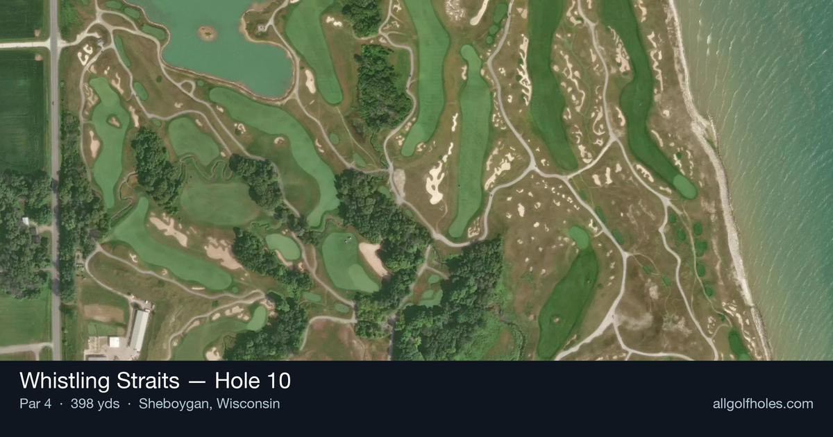 Hole 10 aerial at Whistling Straits