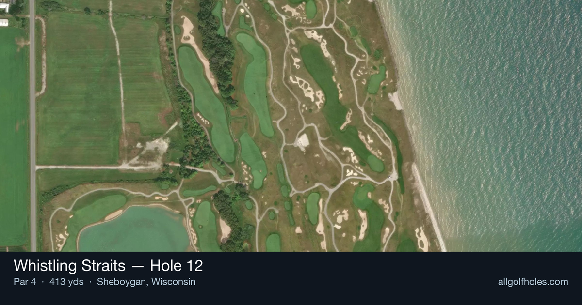 Hole 12 aerial at Whistling Straits
