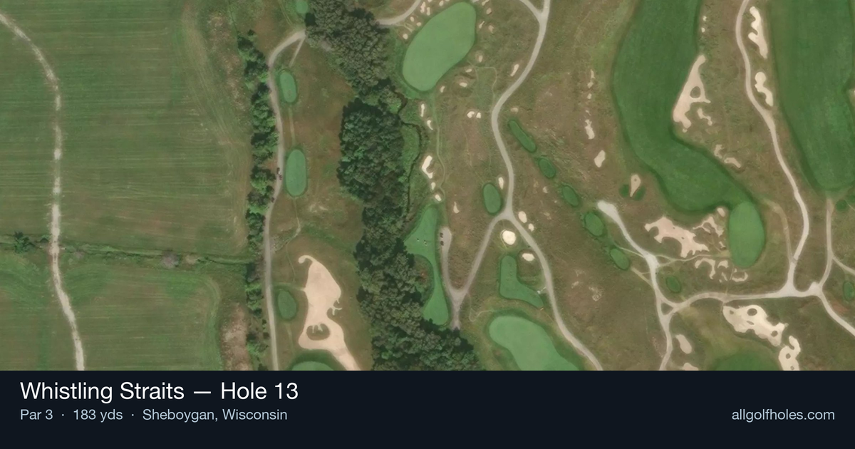 Hole 13 aerial at Whistling Straits