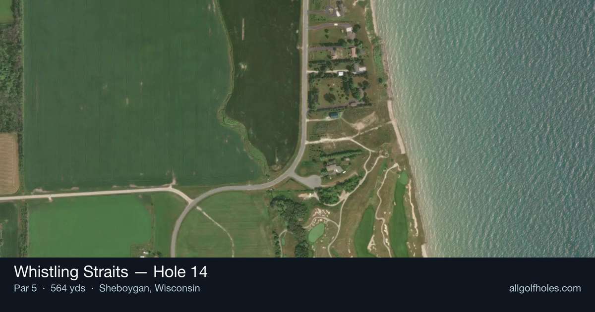 Hole 14 aerial at Whistling Straits