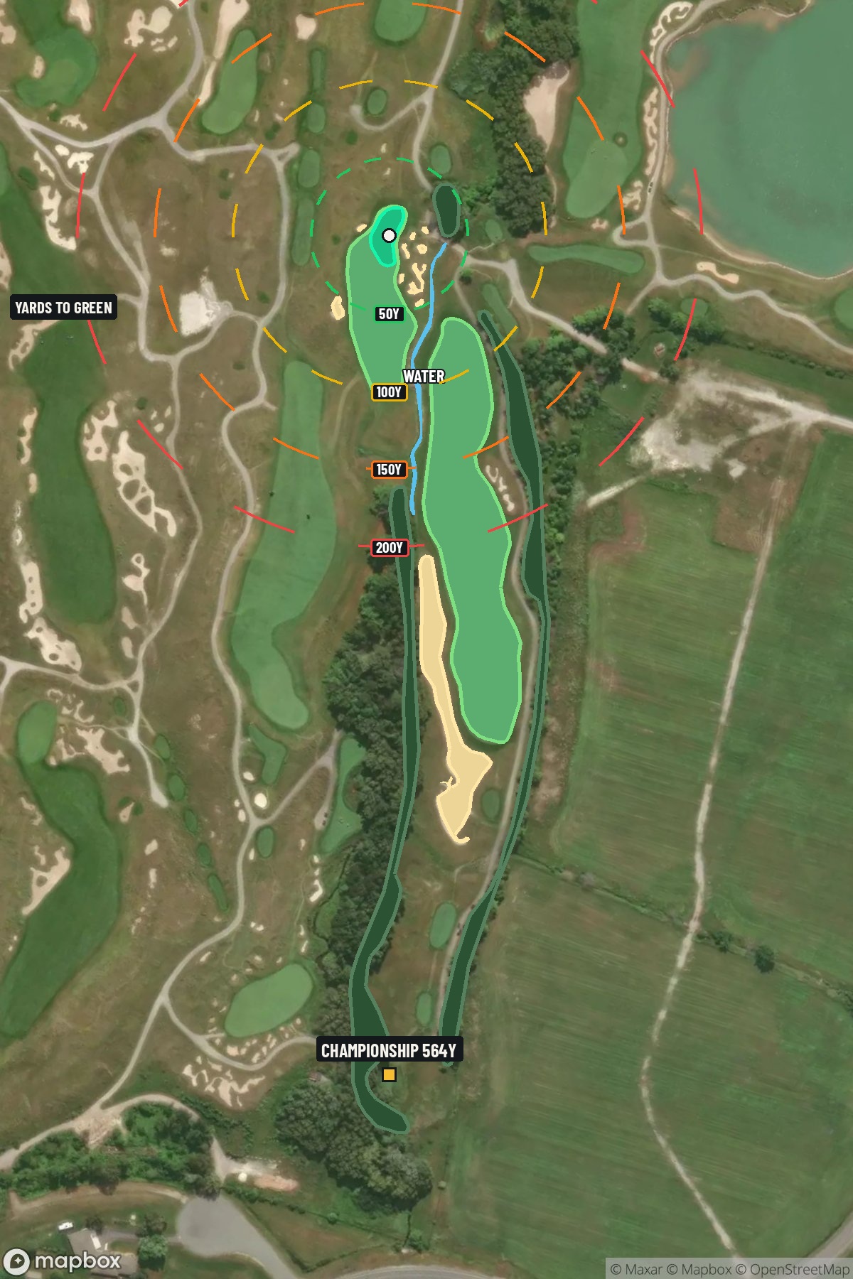 Hole 14 aerial at Whistling Straits