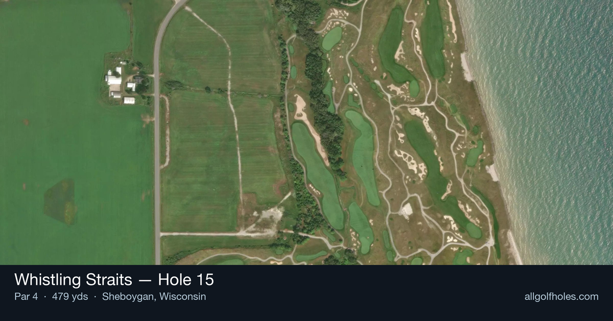 Hole 15 aerial at Whistling Straits