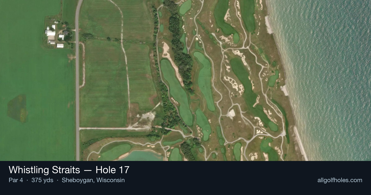 Hole 17 aerial at Whistling Straits