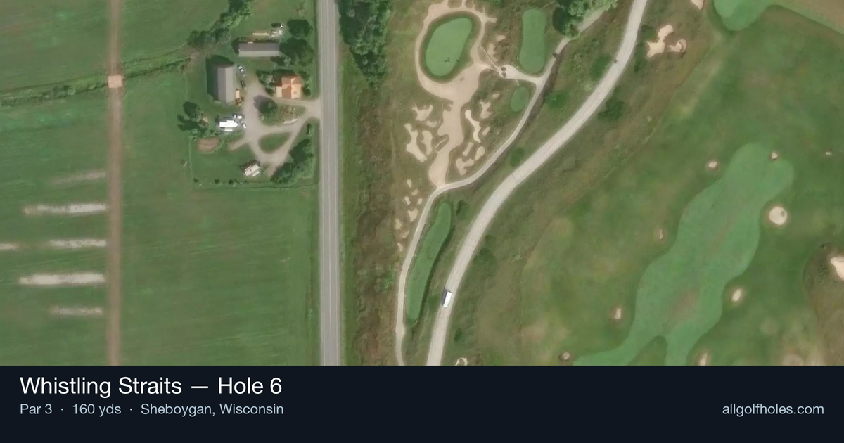 Hole 6 aerial at Whistling Straits