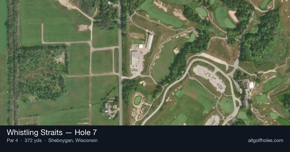 Hole 7 aerial at Whistling Straits