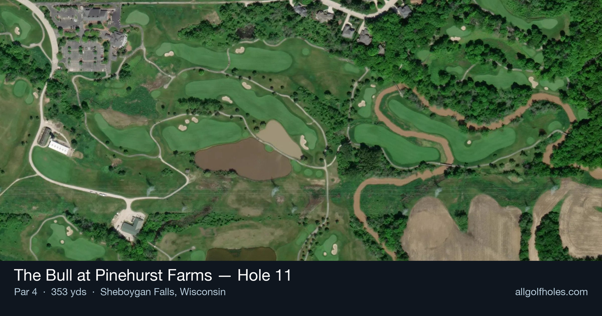 Hole 11 aerial at The Bull at Pinehurst Farms