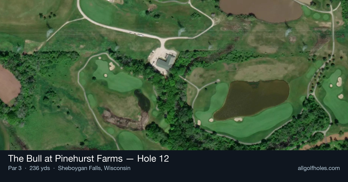 Hole 12 aerial at The Bull at Pinehurst Farms