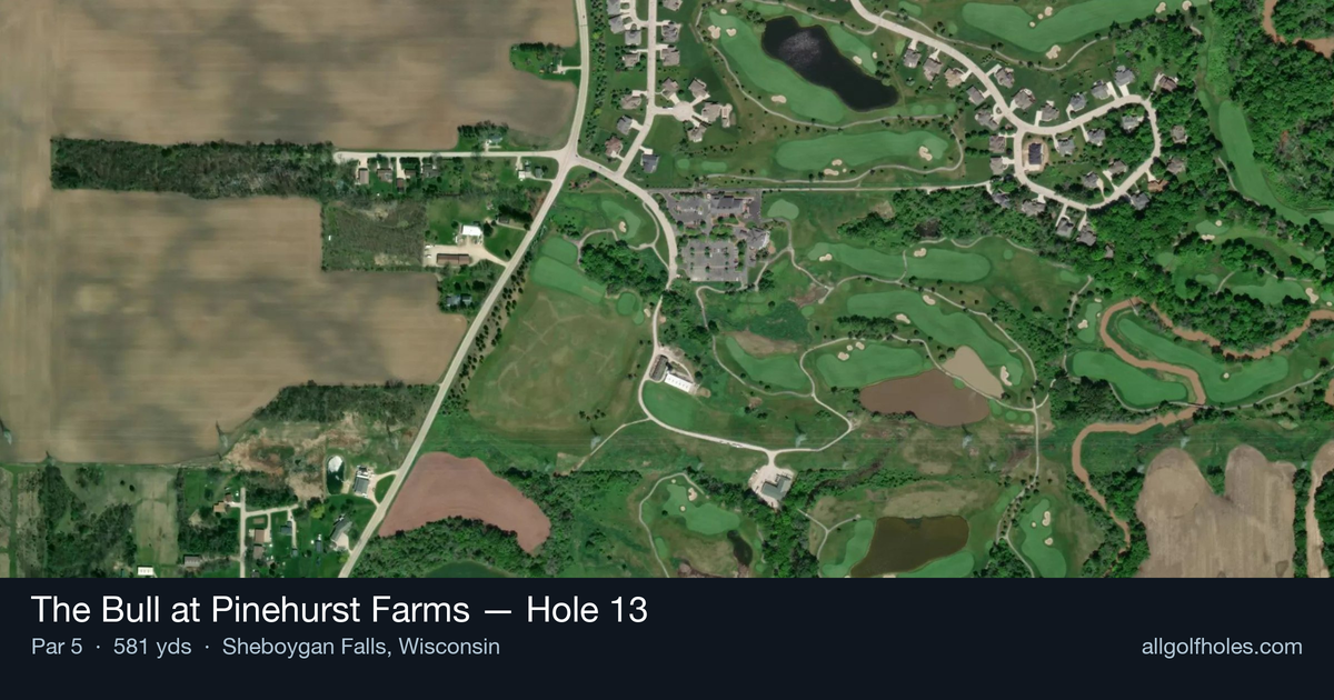 Hole 13 aerial at The Bull at Pinehurst Farms