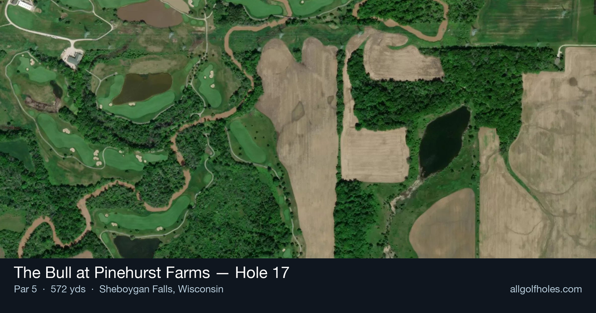 Hole 17 aerial at The Bull at Pinehurst Farms
