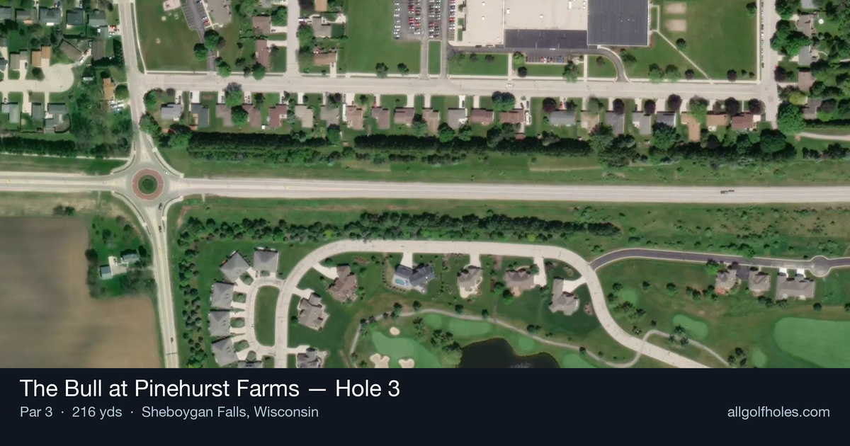 Hole 3 aerial at The Bull at Pinehurst Farms