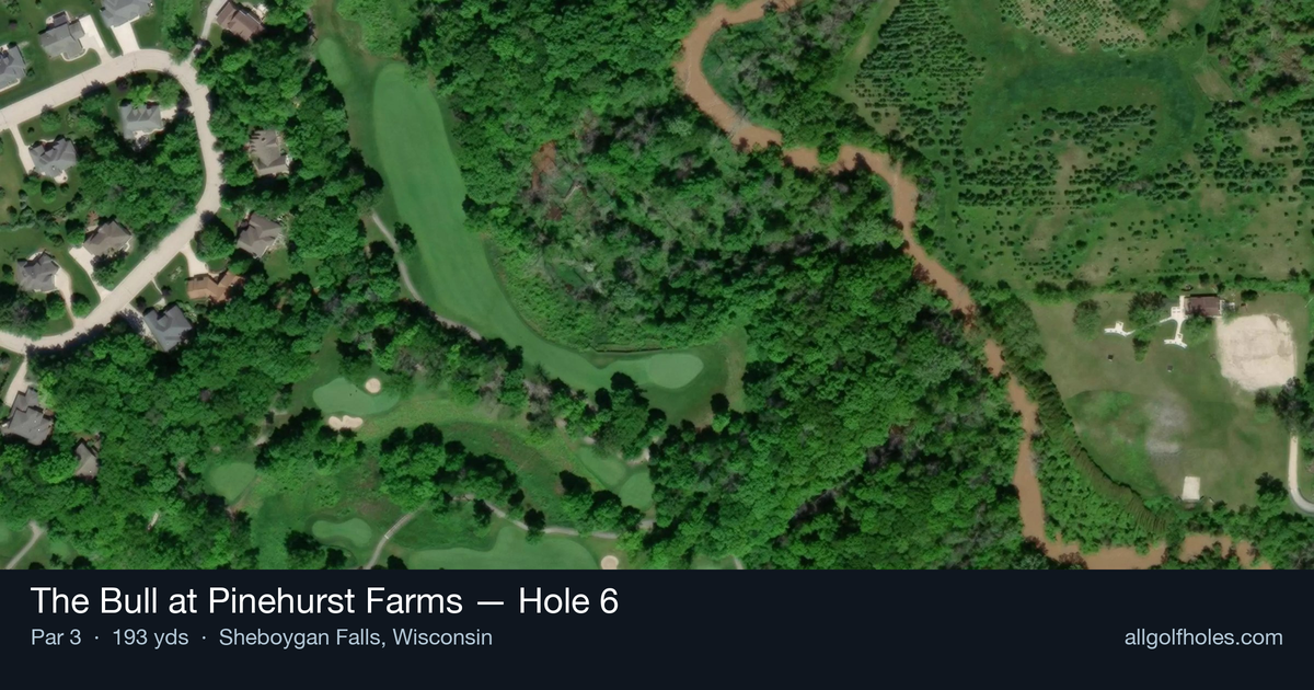 Hole 6 aerial at The Bull at Pinehurst Farms