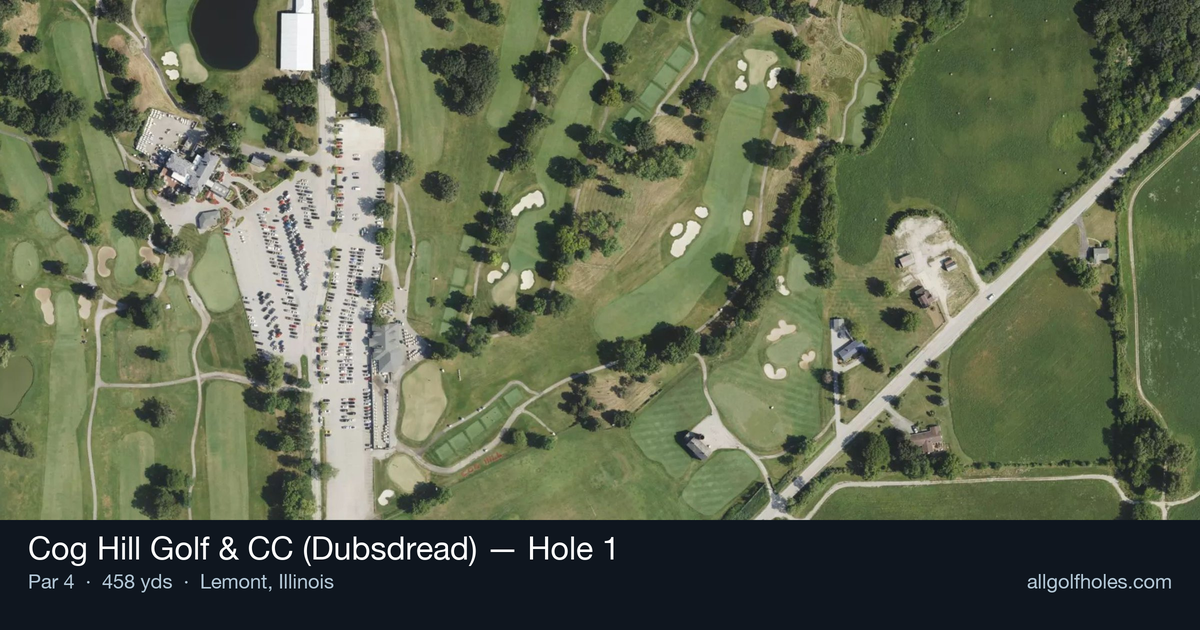 Hole 1 aerial at Cog Hill Golf & CC (Dubsdread)