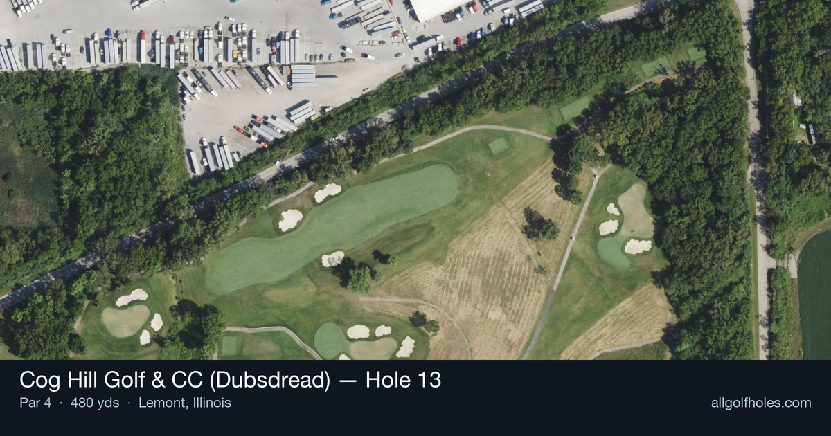Hole 13 aerial at Cog Hill Golf & CC (Dubsdread)