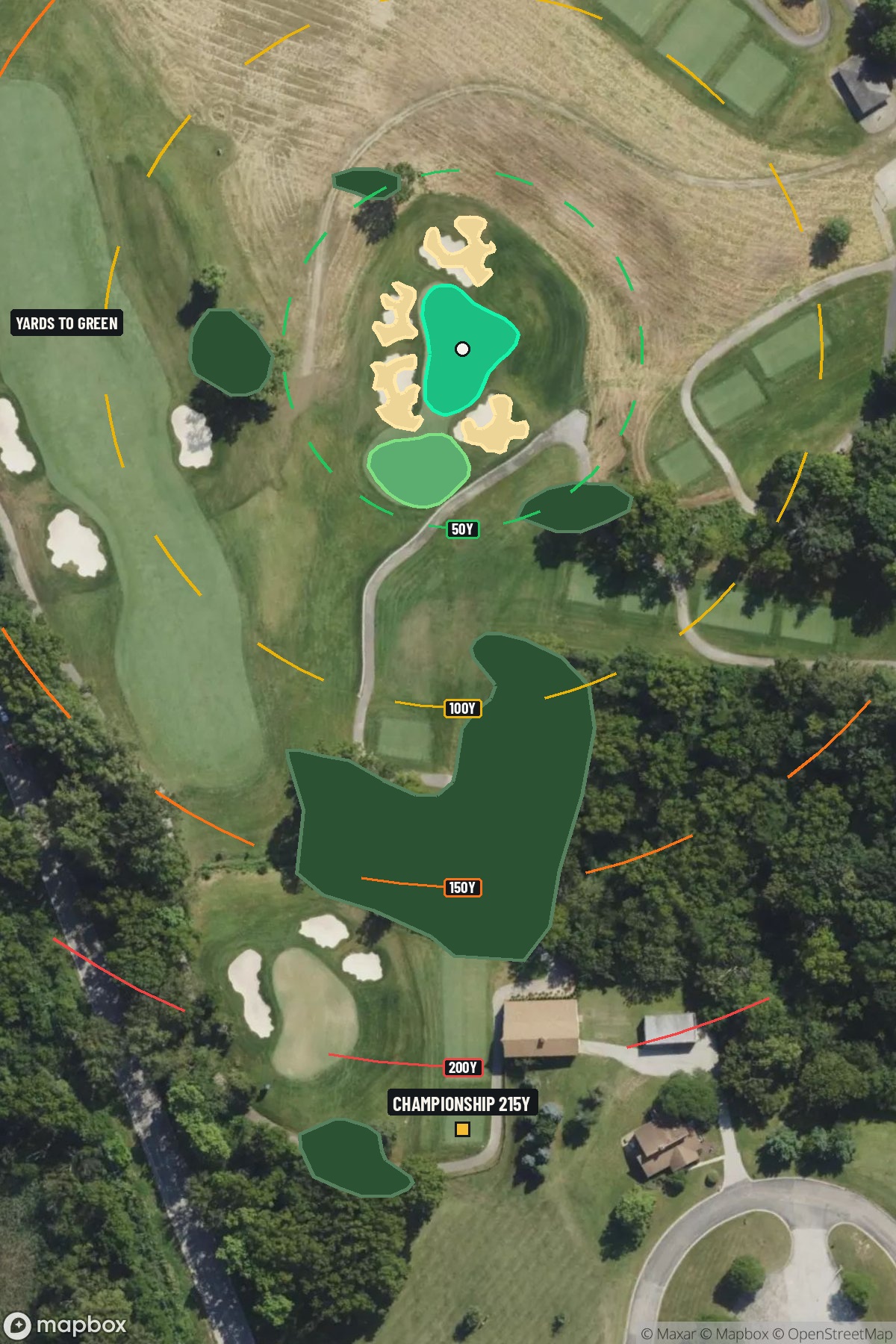 Hole 14 aerial at Cog Hill Golf & CC (Dubsdread)