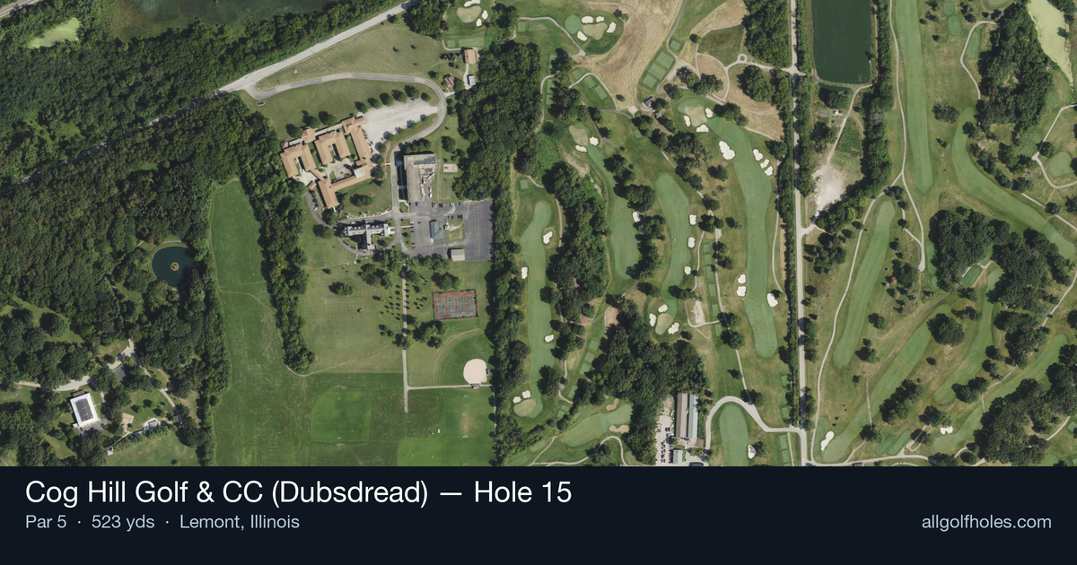 Hole 15 aerial at Cog Hill Golf & CC (Dubsdread)