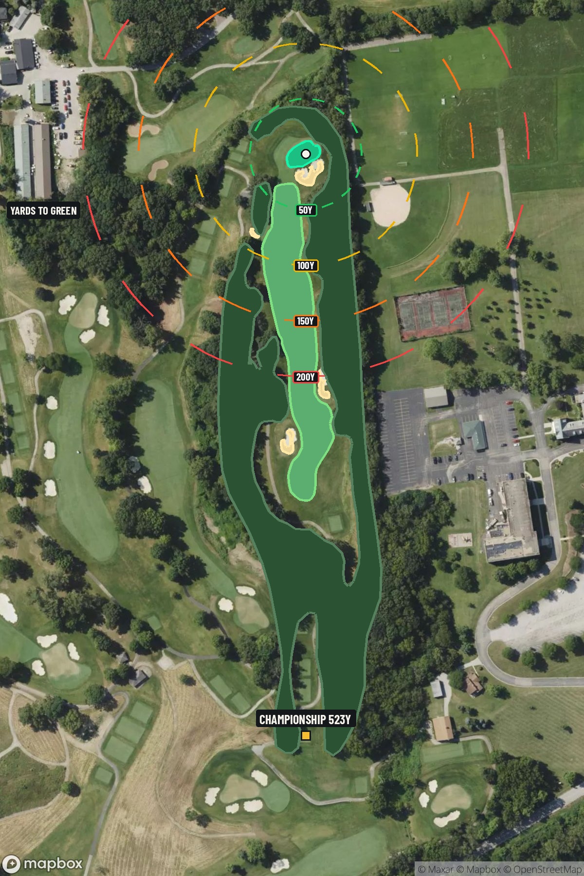 Hole 15 aerial at Cog Hill Golf & CC (Dubsdread)