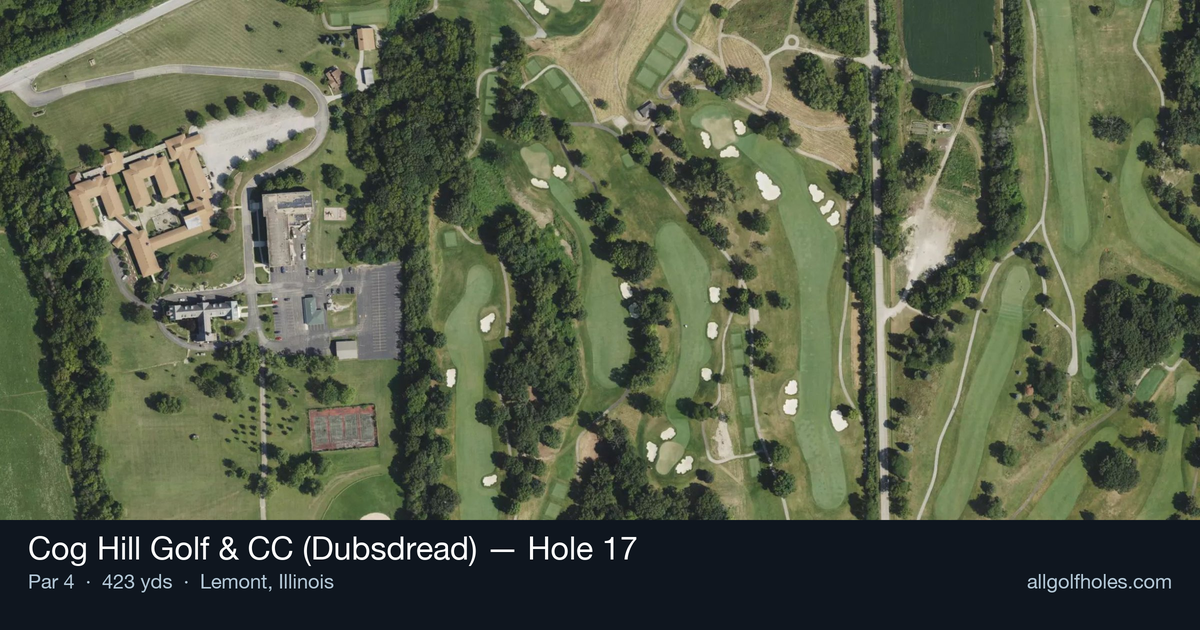 Hole 17 aerial at Cog Hill Golf & CC (Dubsdread)