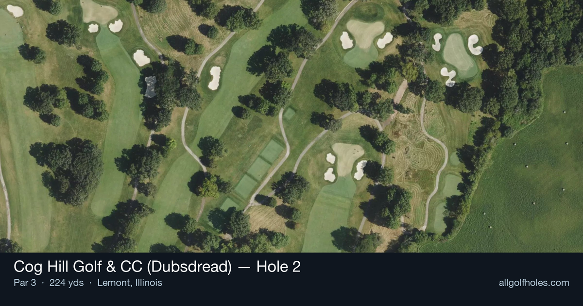 Hole 2 aerial at Cog Hill Golf & CC (Dubsdread)