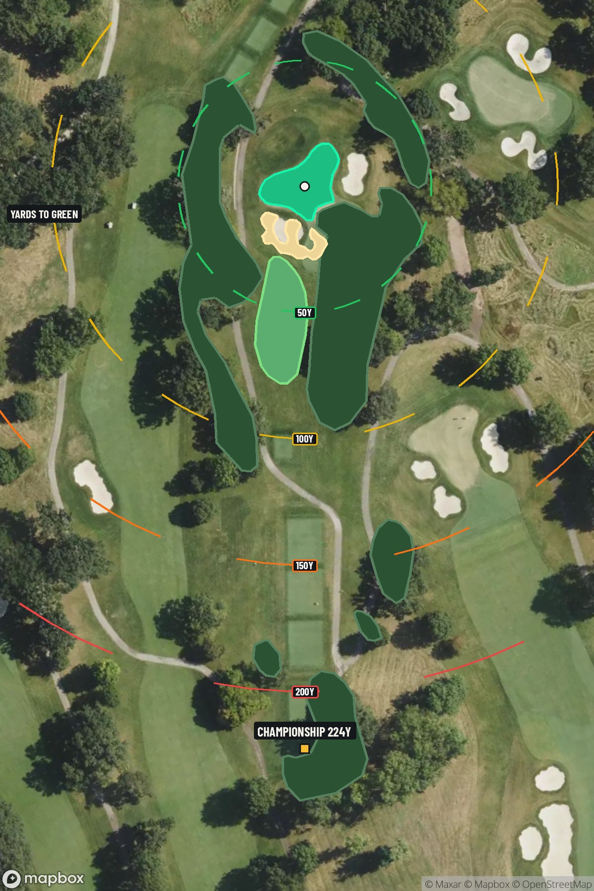 Hole 2 aerial at Cog Hill Golf & CC (Dubsdread)