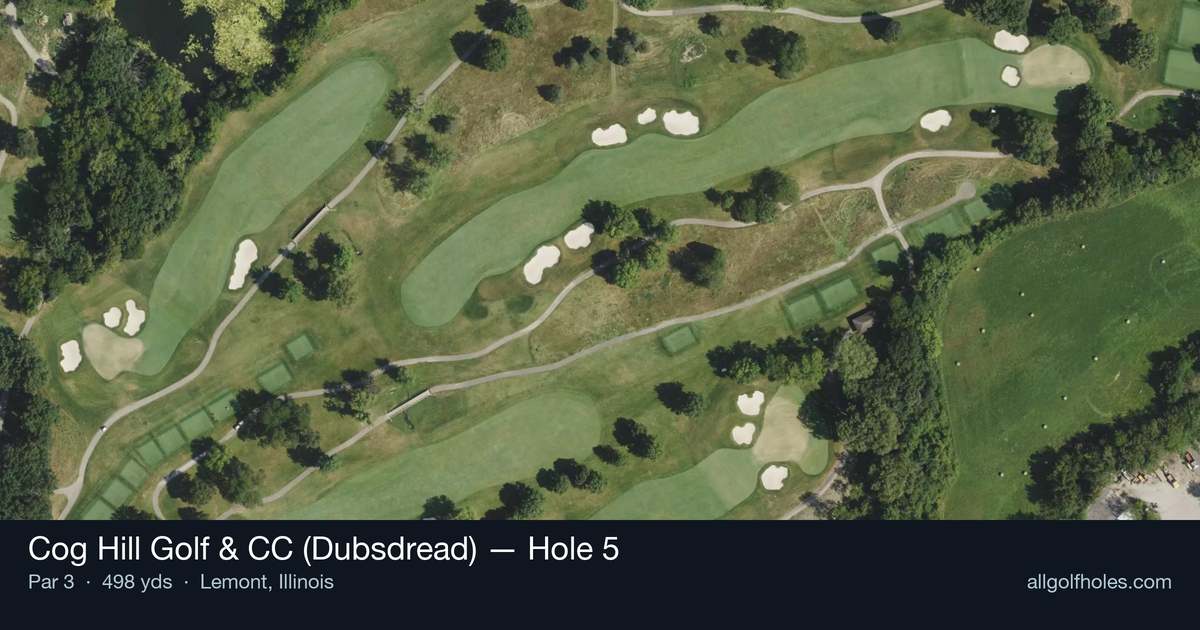 Hole 5 aerial at Cog Hill Golf & CC (Dubsdread)