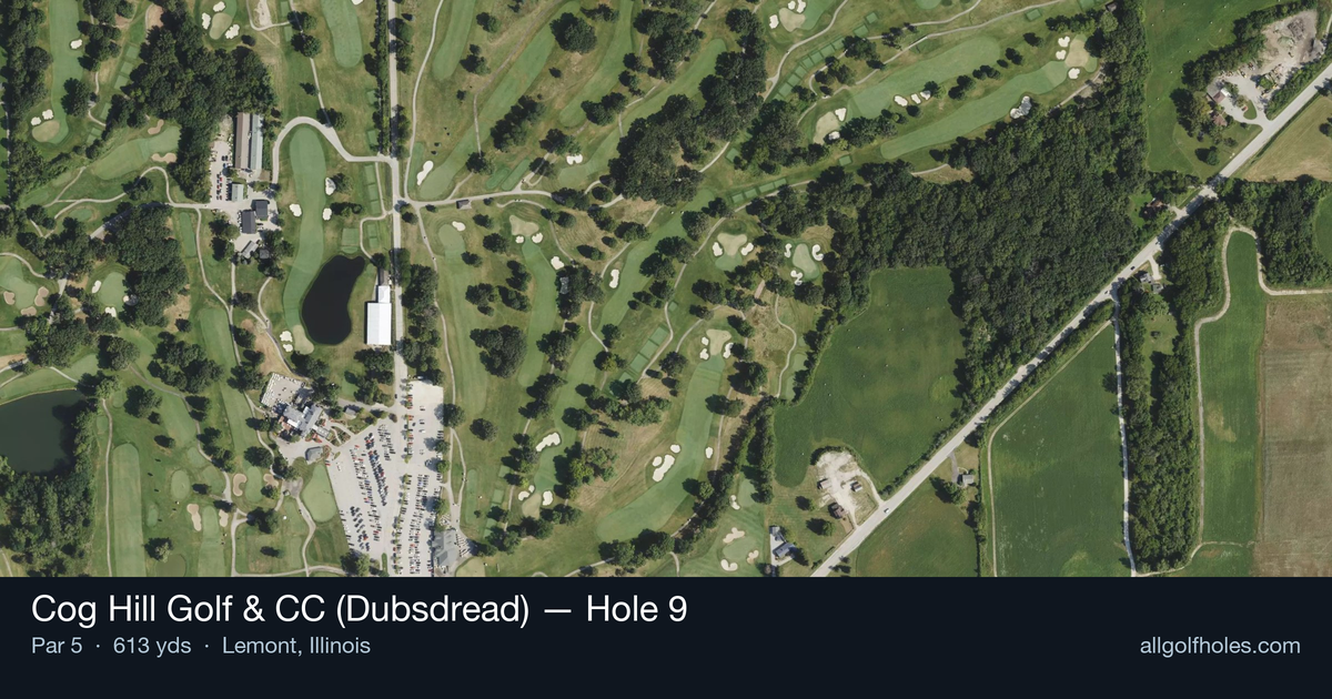 Hole 9 aerial at Cog Hill Golf & CC (Dubsdread)