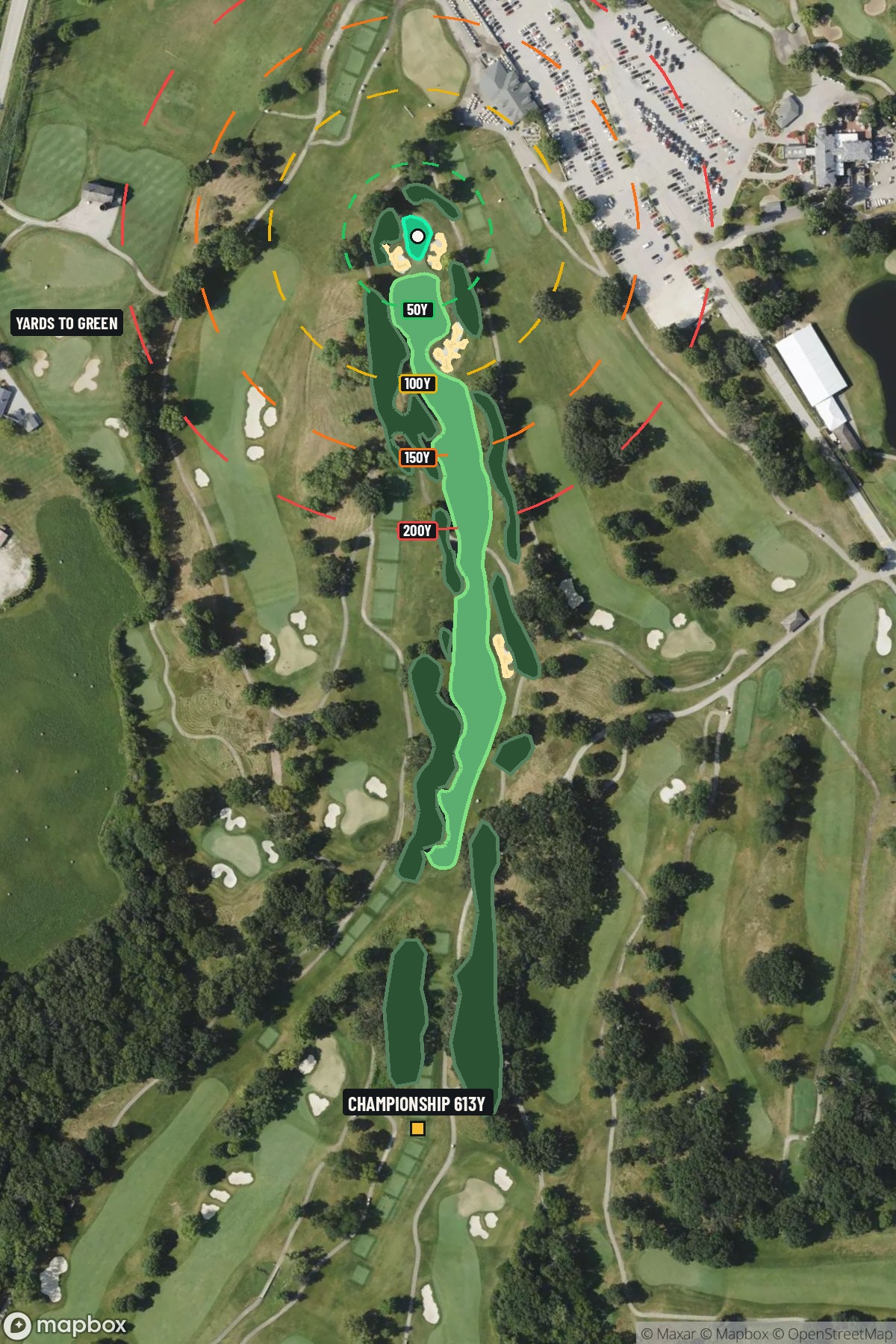 Hole 9 aerial at Cog Hill Golf & CC (Dubsdread)