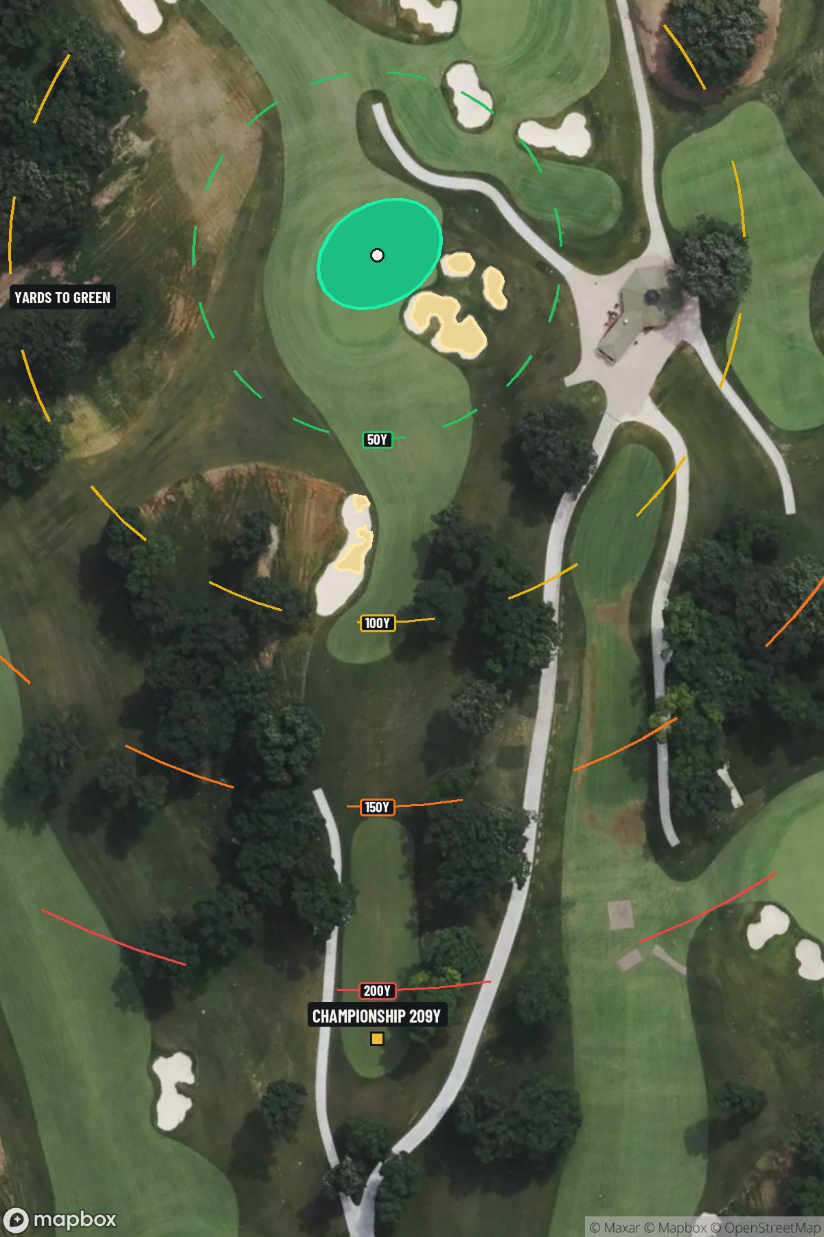Hole 11 aerial at Medinah Country Club (Course 3)