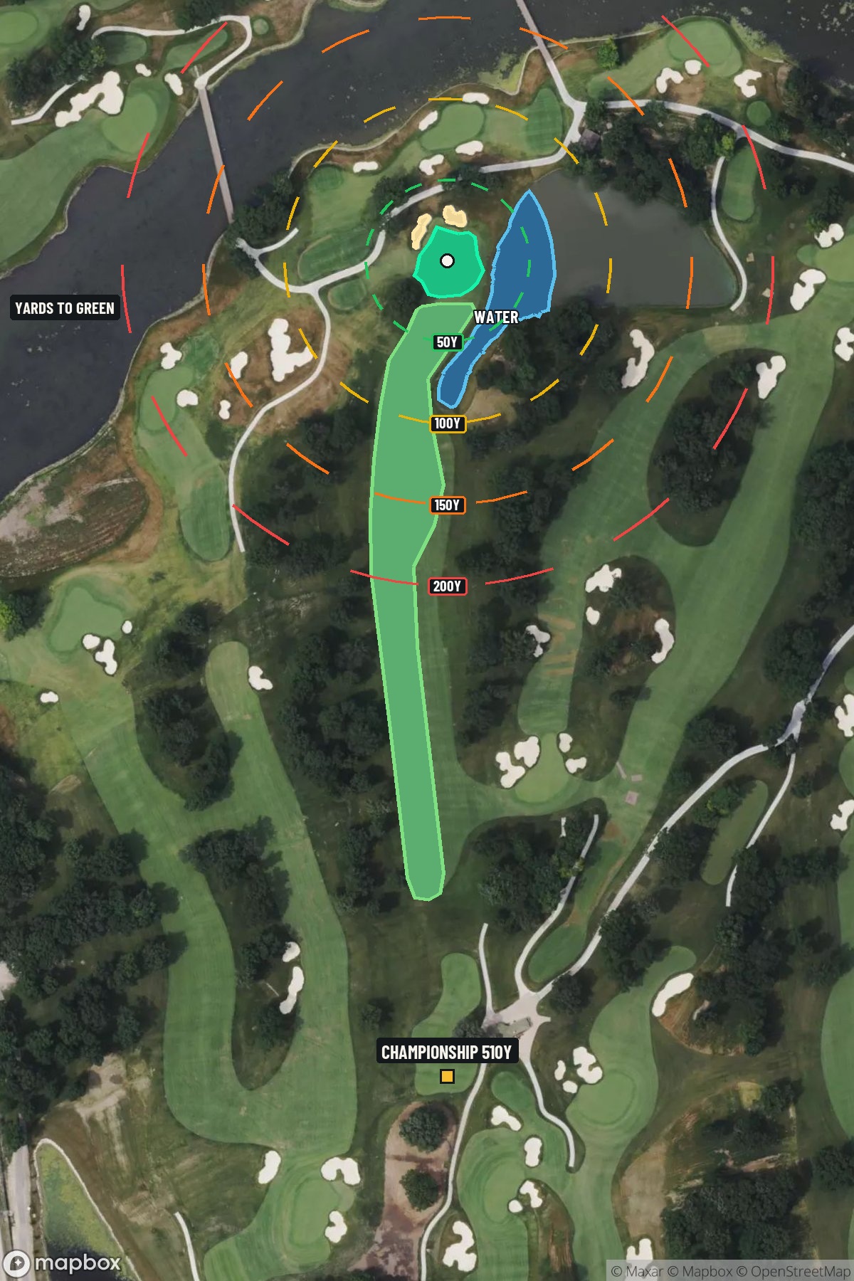 Hole 12 aerial at Medinah Country Club (Course 3)