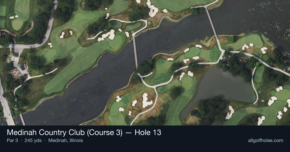 Hole 13 aerial at Medinah Country Club (Course 3)