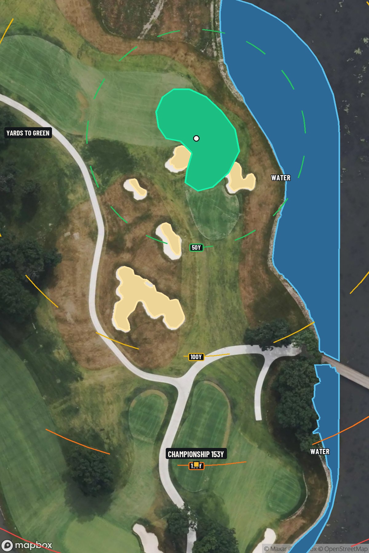 Hole 13 aerial at Medinah Country Club (Course 3)