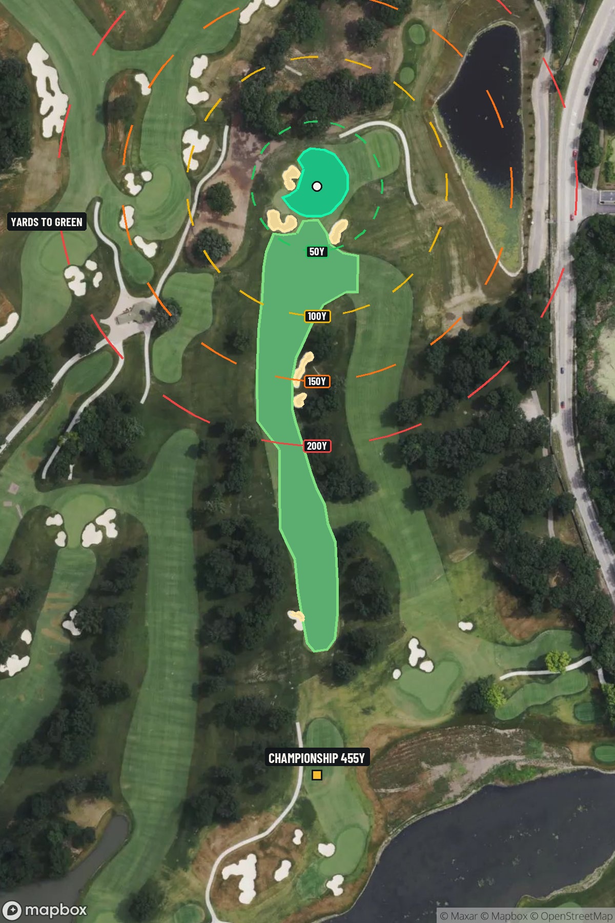 Hole 14 aerial at Medinah Country Club (Course 3)