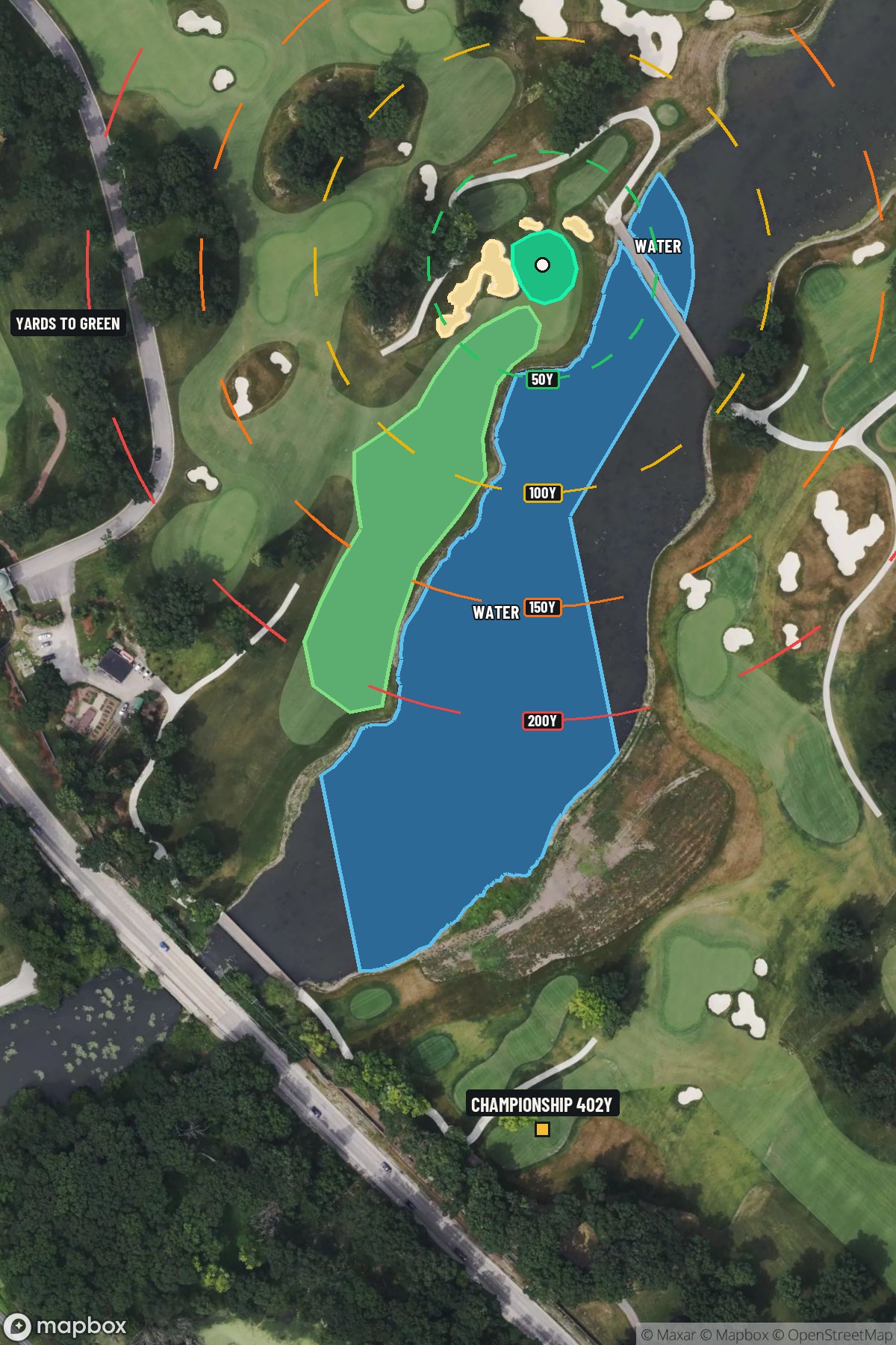 Hole 16 aerial at Medinah Country Club (Course 3)