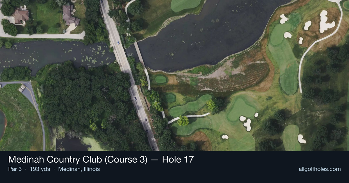 Hole 17 aerial at Medinah Country Club (Course 3)